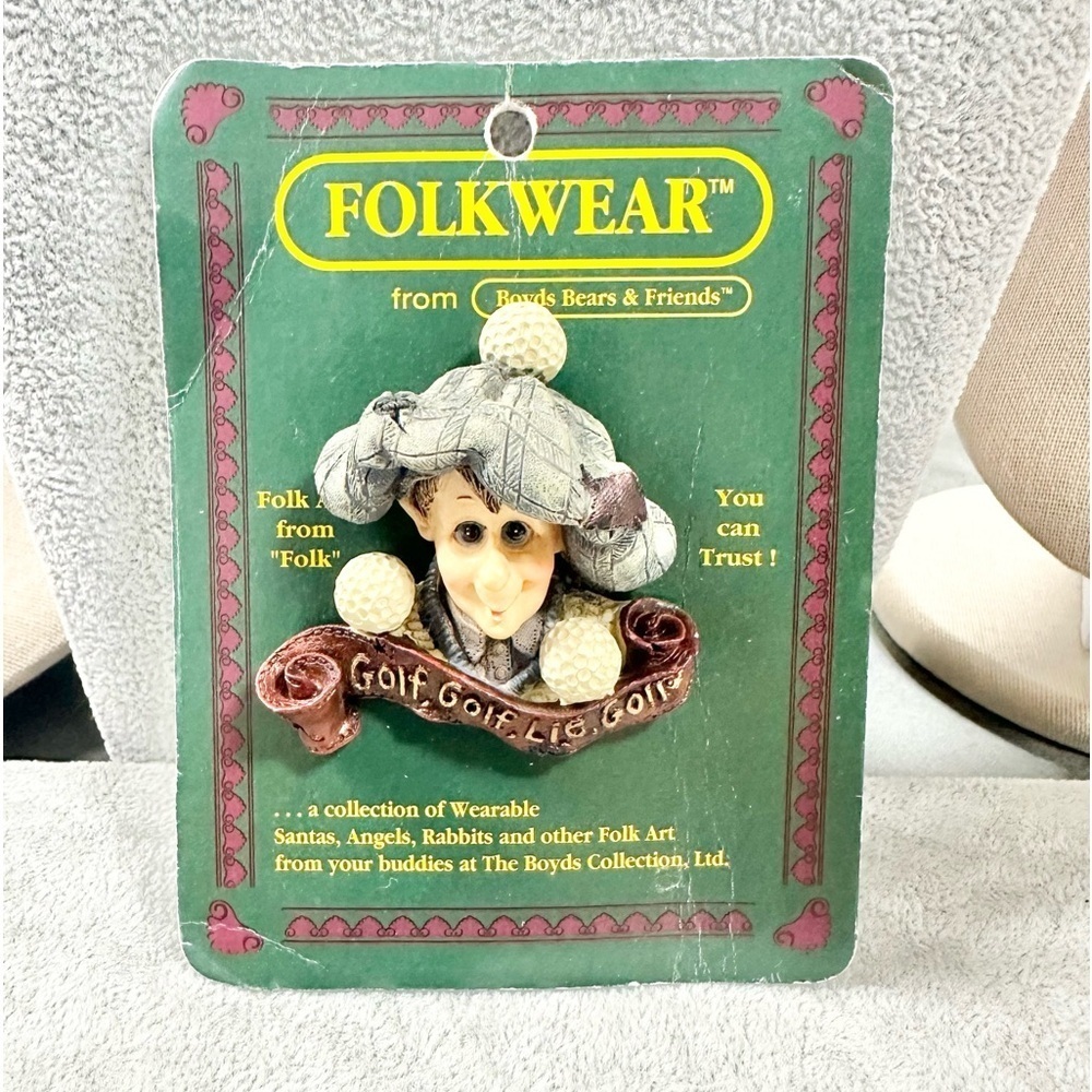 Boyds Bears & Friends The Folkwear Golf  Brooch Pin Collection